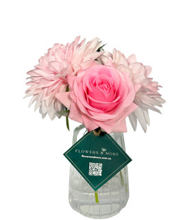 18cm Pink Rose and Dahlia