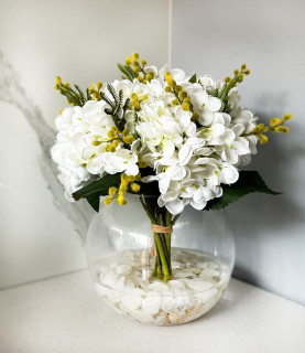 28cm Hydrangea With Mimosa