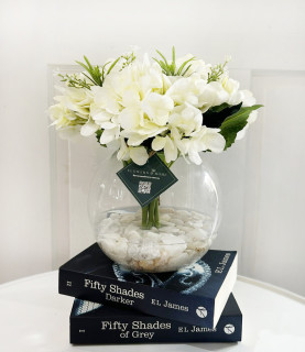 28cm Pure White Hydrangea