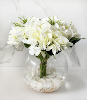 28cm Pure White Hydrangea