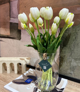 40cm White Tulips in 20cm Vase