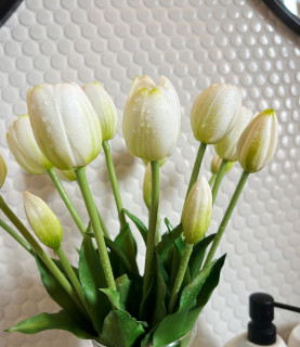 40cm White Tulips in 20cm Vase