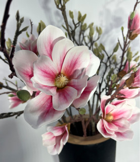 100cm Giant Pink Magnoliah in Wooden Vase