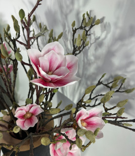 100cm Giant Pink Magnoliah in Wooden Vase