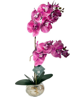 45cm Pink Orchid With Pebbles