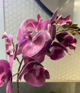 45cm Pink Orchid With Pebbles