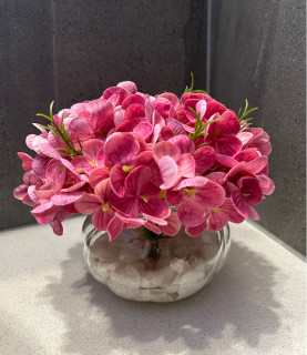 17cm Mini Pink Hydrangea Jar