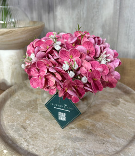 17cm Mini Pink Hydrangea Jar