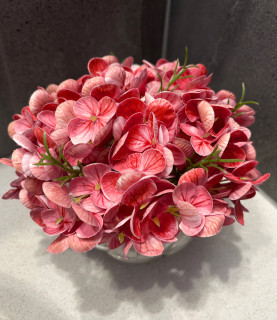 17cm Mini Red Hydrangea Jar