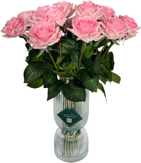 43cm Real Touch Pink Rose