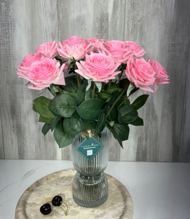 43cm Real Touch Pink Rose