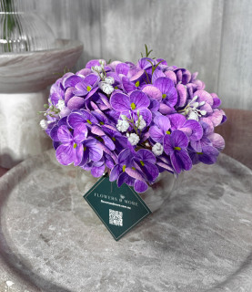 17cm Mini Purple Hydrangea Jar