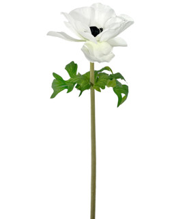 48cm Poppy Flower White