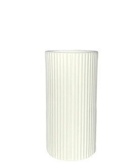 27cm Ceramic Ribbed Vase White