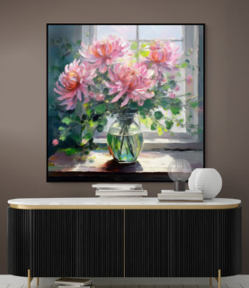 Pink Chrysanthemum Canvas Art