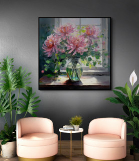 Pink Chrysanthemum Canvas Art