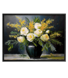 Mimosa and Roses Canvas Art