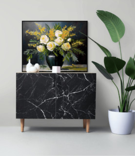 Mimosa and Roses Canvas Art