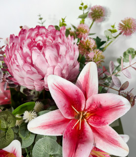 Pink Lily and Chrysethamum